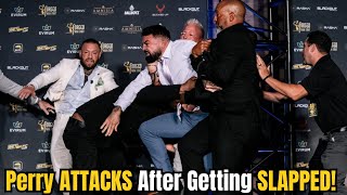 Conor McGregor caught the middle as Mike Perry tries to attack rival who slapp BKFC press conference