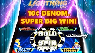 10¢ LIGHTNING LINK - HIGH STAKES SLOT - **SUPER BIG HOLD AND SPIN WIN** - Slot Machine Bonus