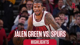 Jalen Green (21 points) Highlights vs. San Antonio Spurs | Houston Rockets