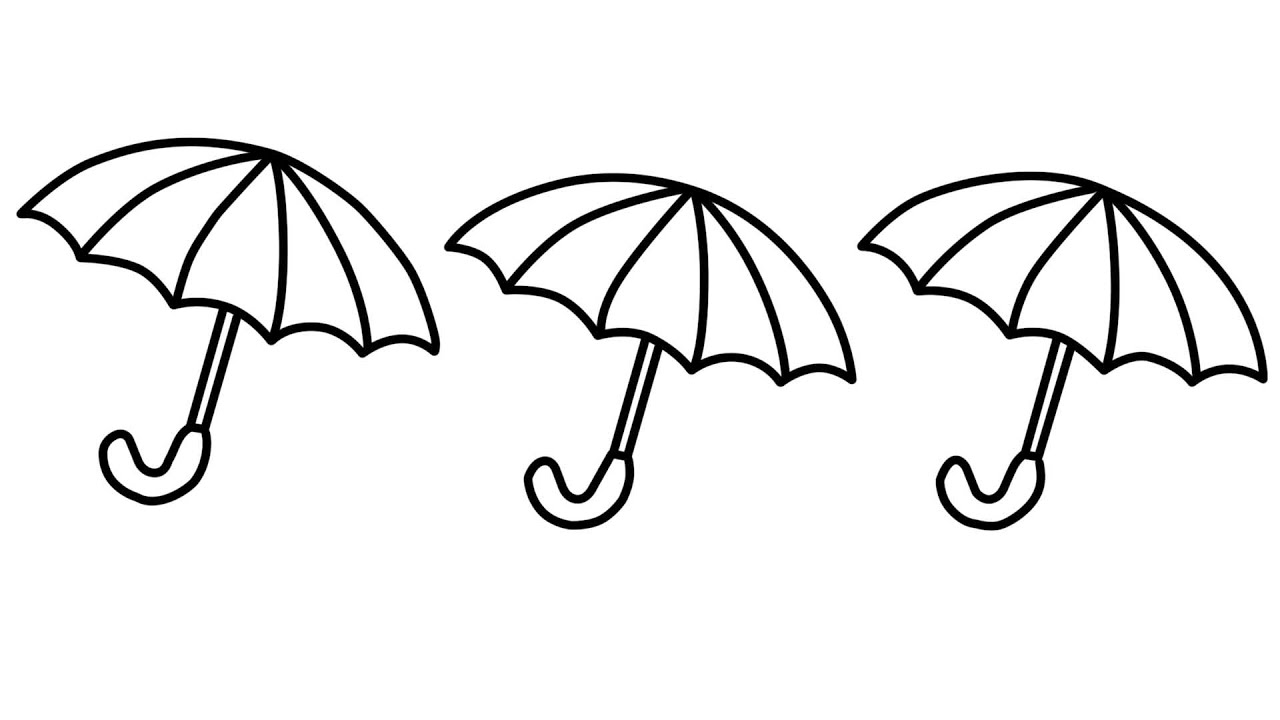 Dibujar y Colorear Sombrilla de Arco Iris Videos Para Niños Learn