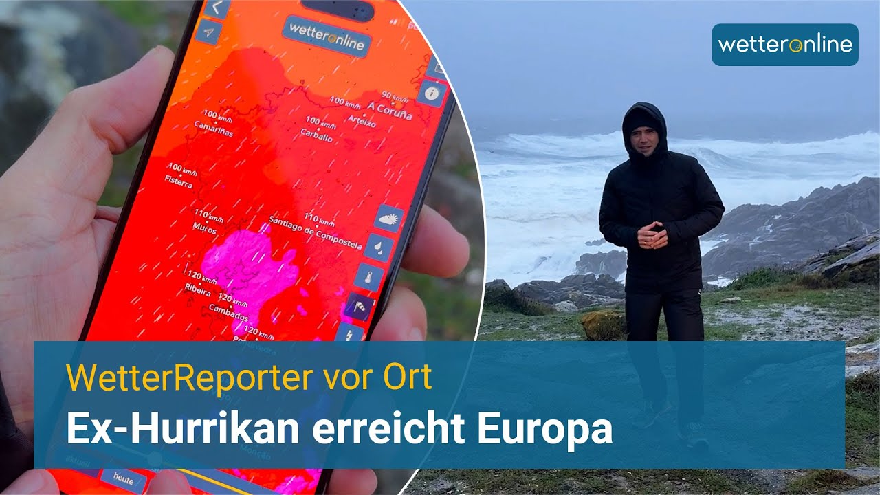 Ex-Hurrikan erreicht Europa - WetterReporter vor Ort - YouTube