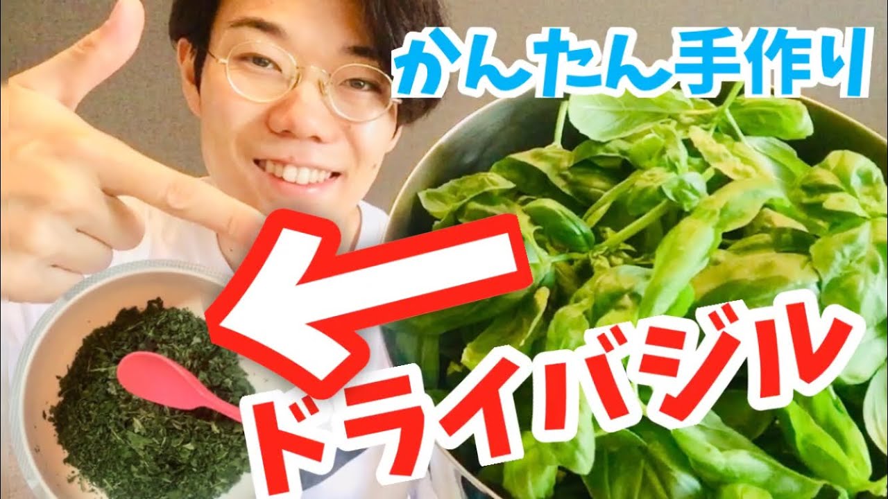 レンジでドライバジル 簡単な作り方 家庭菜園で大量のバジルを長期保存 北海道マジシャンもやしくん Youtube