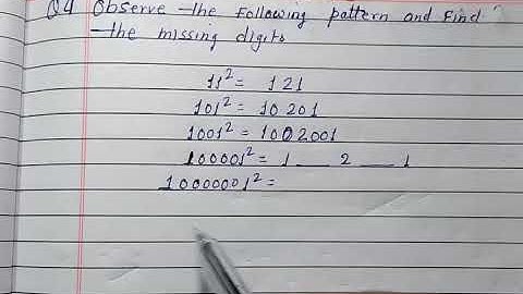 class 8 - Exercise 6.1 -Q 4 |Observe the following pattern and find the missing digits