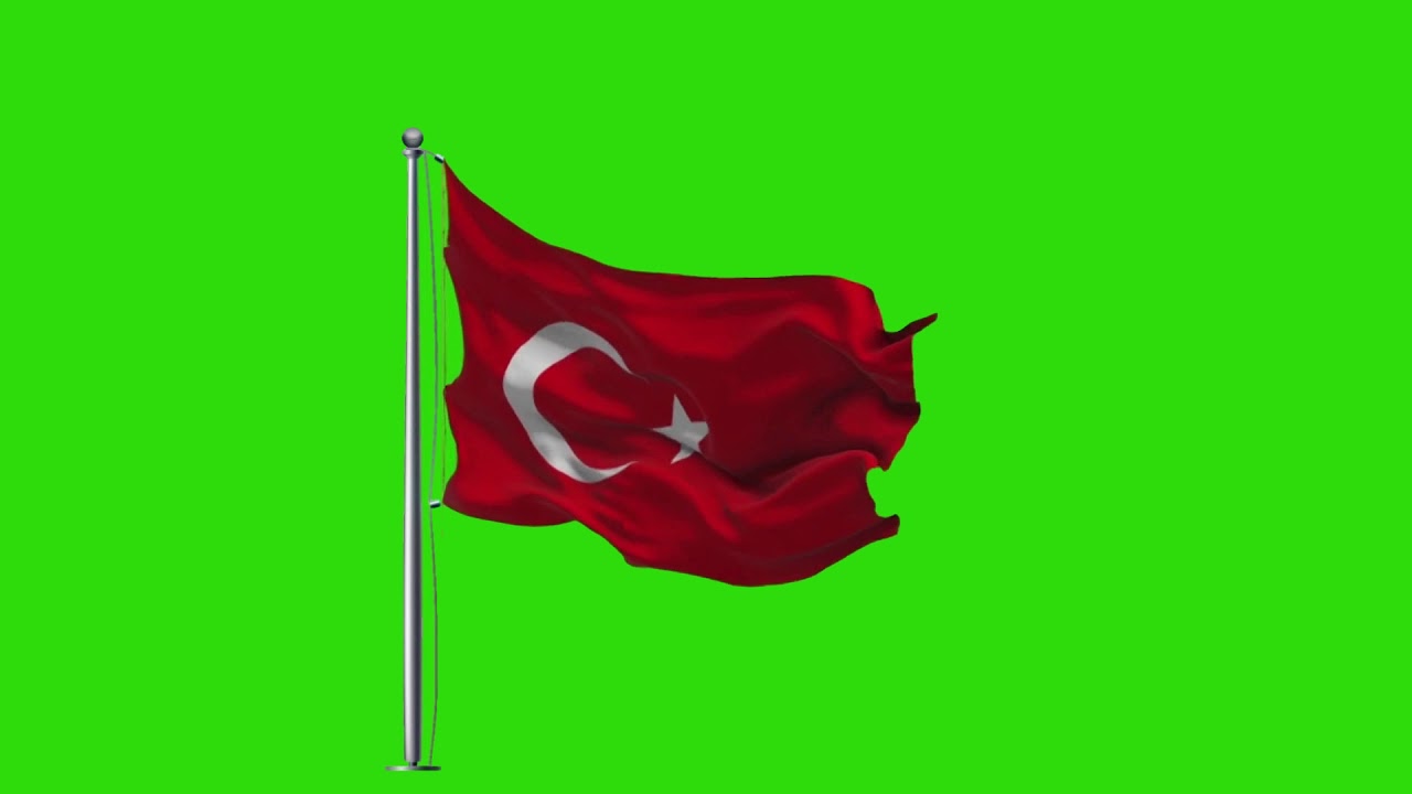 Türkiye Bayrağı Yeşil Arka Plan | Turkey Flag Green Screen - YouTube