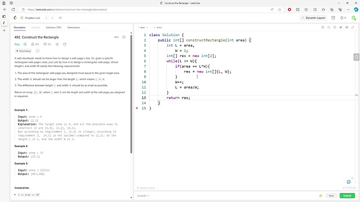 LeetCode 492 | Construct the Rectangle | Math | Java