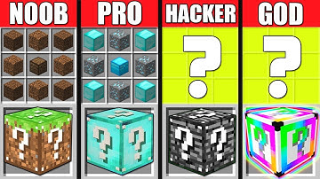 Minecraft Battle: NOOB vs PRO vs HACKER vs GOD: LUCKY BLOCKS CRAFTING CHALLENGE minecraft Animation