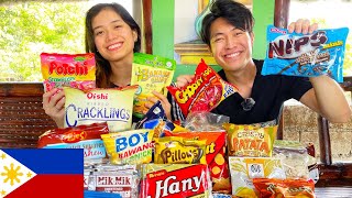 Japanese guy tries Filipino Snacks with a Filipino girl🇵🇭