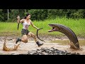 72 Hours Survival Alone: Dangerous Eel Hunt by Hand