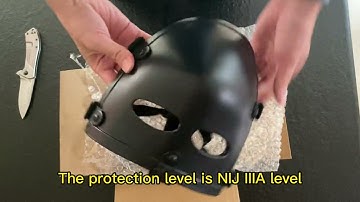 Kevlar NIJ IIIA Ballistic Half Face Mask, Ballistic Mask for Matching Tactical Helmet,Unboxing Video