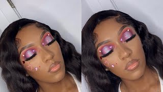 Valentine’s Day Glam ♥️ | Glitter Halo Eye | Client Makeup Tutorial