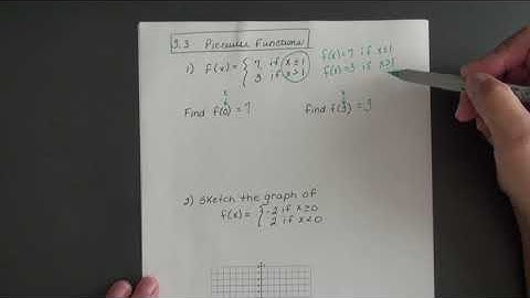 Math 1483 Section 3.3 Piecewise Functions - Lesson 1