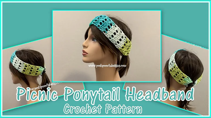 Learn to Crochet Picnic Ponytail Headband with this Easy Pattern