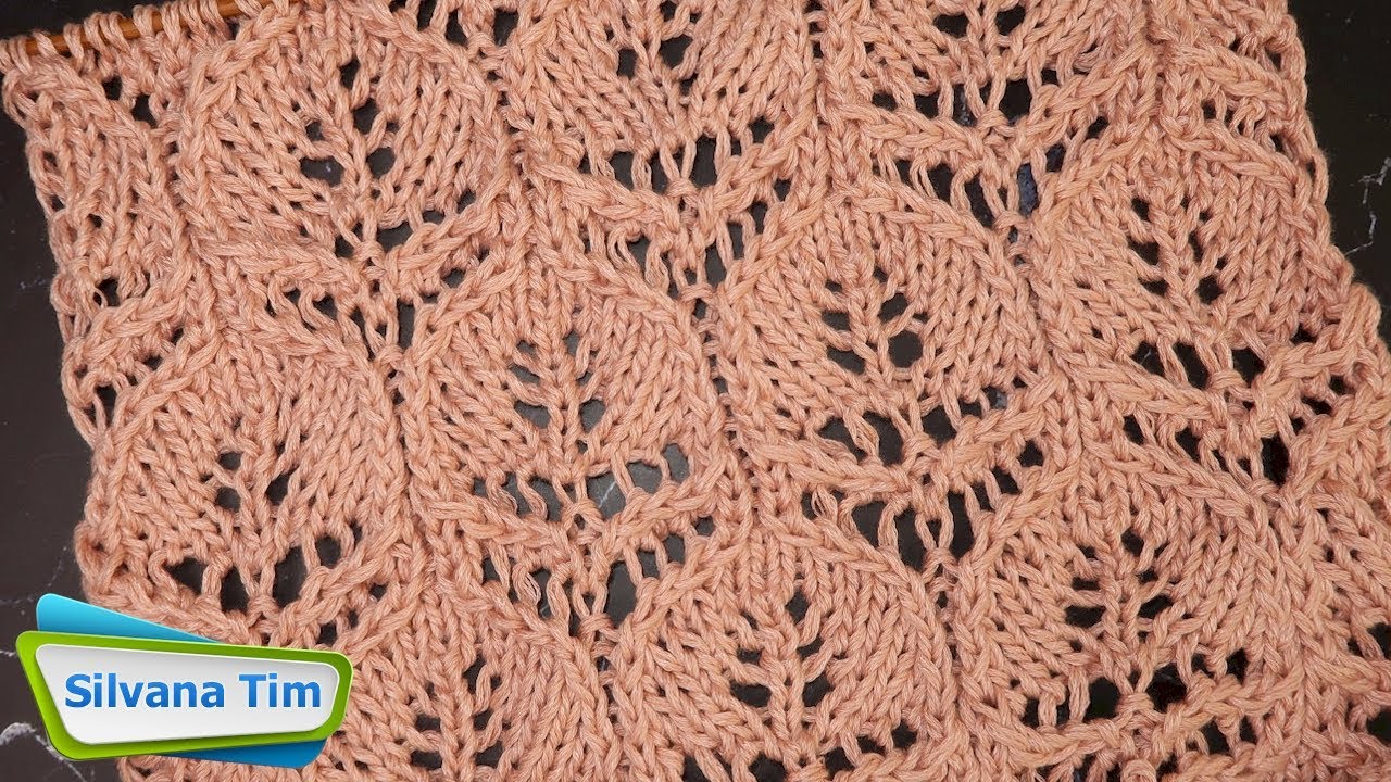 Cómo Tejer Punto ELEGANTES HOJAS a Dos Agujas Motivo Calado. Tejido con dos agujas № 987