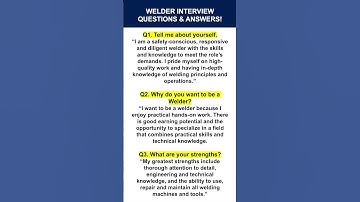WELDER Interview Questions & Answers! #welderjobs #jobinterview #welding