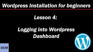 Lesson 4: Logging Into WordPress