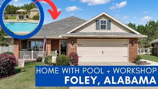 Home for Sale with Pool, Outdoor Shower, & Insulated Workshop in Foley, Alabama | Near Gulf Shores