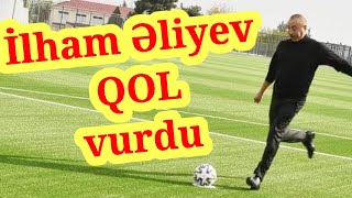 İlham Əliyev futbol oynadı, qol vurdu