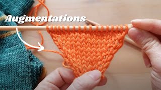 Augmentations intercalaires à gauche et à droite (M1, M1R, M1L) -Tutoriel Tricot