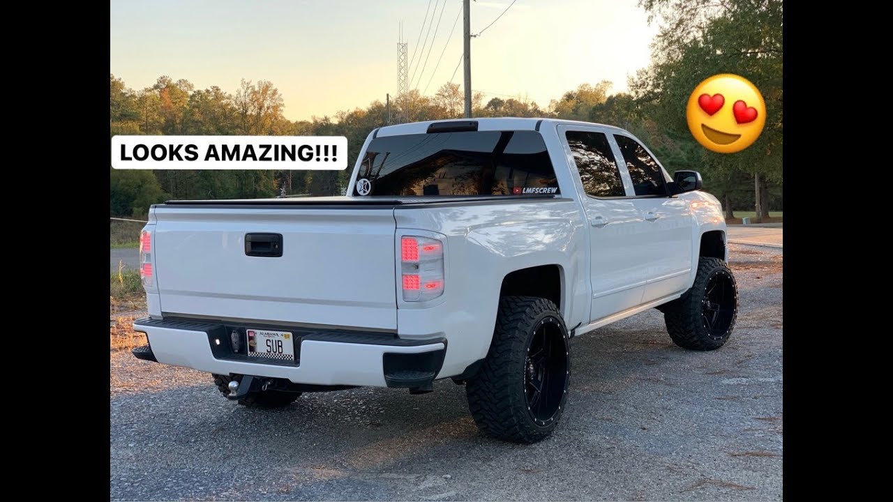 Custom color matched tail lights on my 2018 Silverado! - YouTube