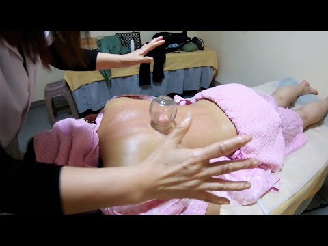 [ASMR] Experienced Chinese-style moxibustion and cupping, the lady was in pain convulsed all over!