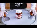 Nutella Ice Cream Rolls Street Food فقط لمحبي النوتيلا ايسكريم على الصاج بنوتيلا 