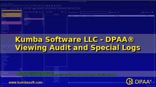 DPAA® - Viewing Audit and Special Logs