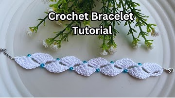 Crochet bracelet with beads tutorial step by step