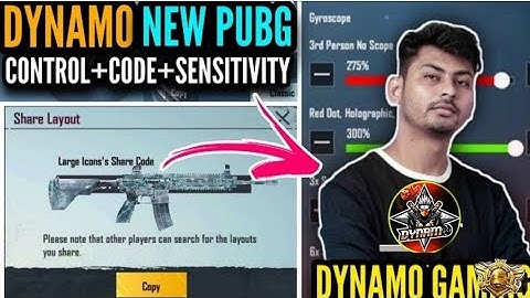 [NEW] Dynamo Gaming Layout Code & Sensitivity Code 2021|| PUBG MOBILE || Dark Gaming
