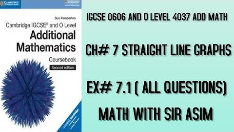 Additional Math IGCSE 0606 and O levels 4037 Ch#7,Ex7.1( Distance Formula ) Lecture #78.