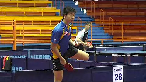 Ma Long Practice with Zhang Jike - WTTC Zagreb 2007