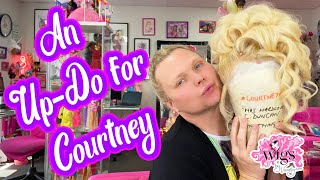 Styling an up-do for Courtney.