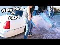 Car Vs WaterBed! Oddly SatisFying!