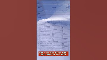 FBR Test One Paper MCQ UDC (FBR) 27 oct 2022