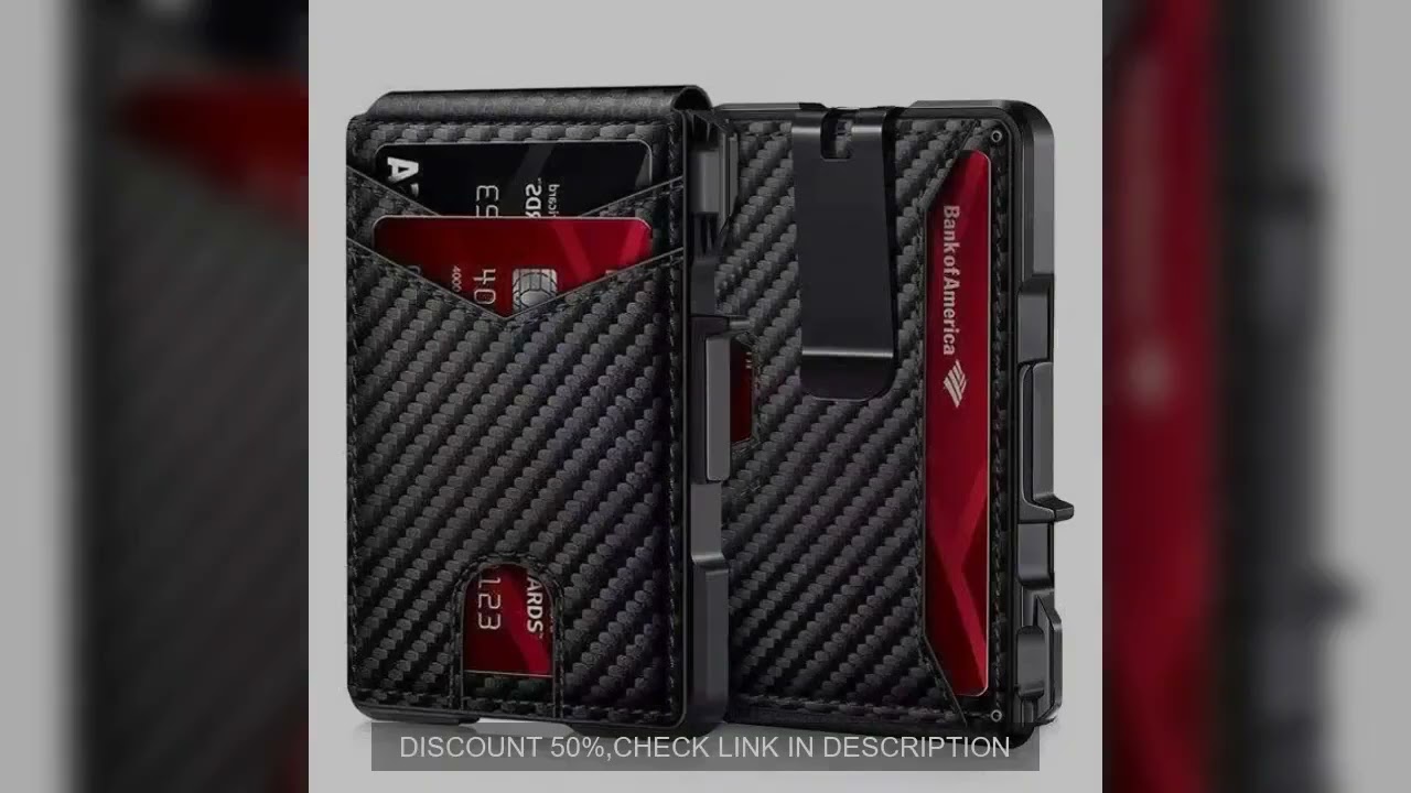 RFID Blocking Mens Wallet | Minimalist Slim Smart Pop-Up Card Holder, Metal Credit Card Wallet with