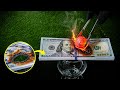 $100 BILL'S vs 1000°C RED HOT BALL ! 😱