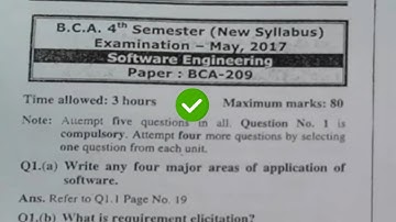 2017 Mdu BCA 4th Sem Software Engineering Question Paper