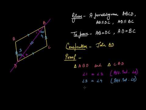 Video: De ce părțile opuse ale unui paralelogram sunt egale?