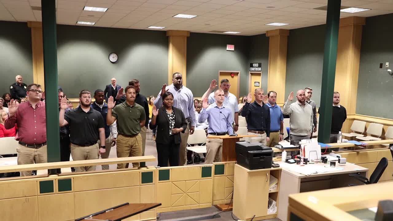 Jonesboro police swears in new officers, becomes fully staffed for first time since 2019