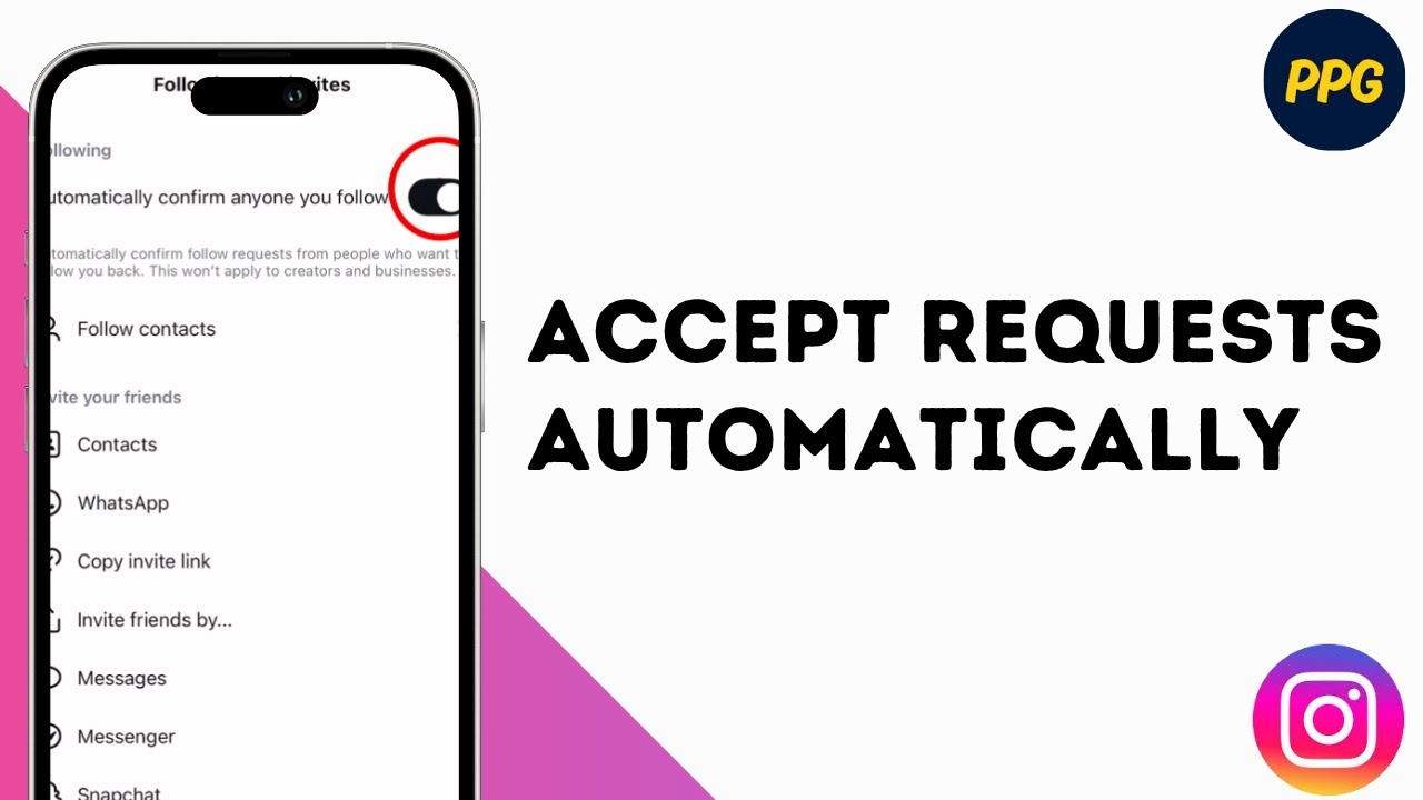 How to automatically accept follow request on Instagram ?