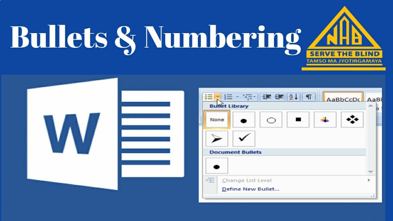 How to apply Bullets and number list - YouTube