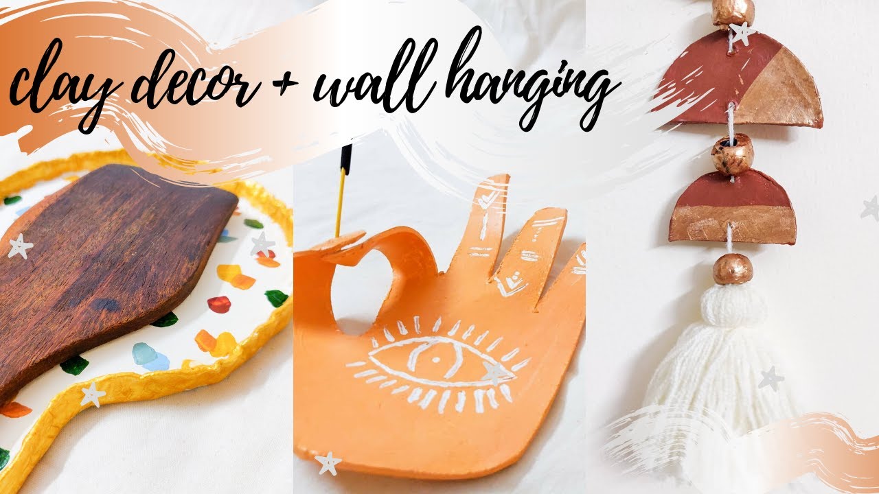 EASY AIR DRY CLAY PROJECTS Incense Holder + Terracotta Wall Hanging + Spatula Rest