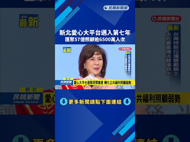 新北愛心大平台7年匯聚57億 照顧逾6500萬人次－民視新聞