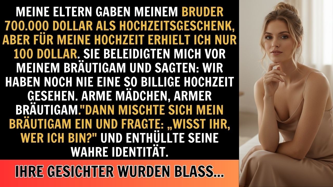 Meine Eltern gaben meinem Bruder 700.000 Dollar als Hochzeitsgeschenk, aber für meine Hochzeit…