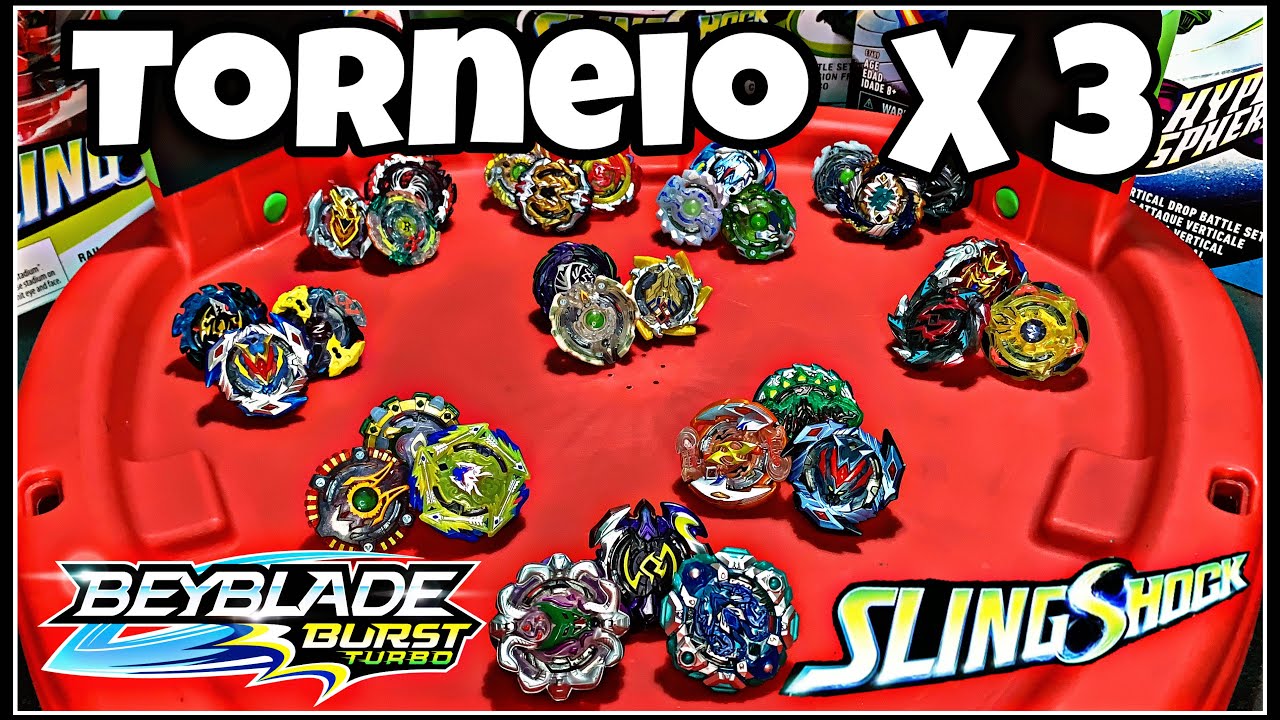 TORNEIO X3 BEYBLADE BURST TURBO SLINGSHOCK 27 BEYS NA MASTER ARENA PETER PLAY