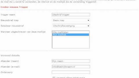 Creëer een uitschrijf tigger