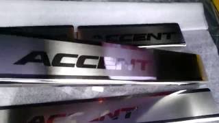 видео Накладки  на пороги для Hyundai Accent 2011+