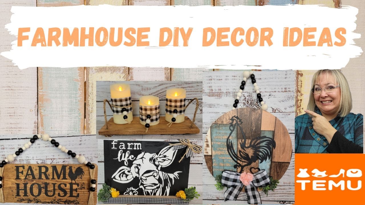 FARMHOUSE DIY DECOR IDEAS/TEMU HAUL/TEMU CRAFTING ITEMS YouTube