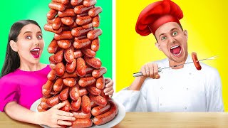 DEV vs KÜÇÜK TABAK | 24 SAAT Yeme Mücadelesi | Son Duran Kazanır! Yemek Durumları by 123 GO! FOOD