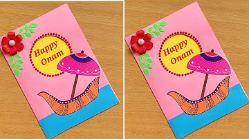 Onam Greeting card/Onam Craft Ideas/paper Craft for Onam/Easy Card for Onam/Onam card 2021