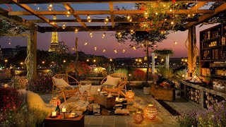 Experience Parisian Romance 🌆❤️ - 4K Cozy Ambience by the Fire with Smooth Jazz Music